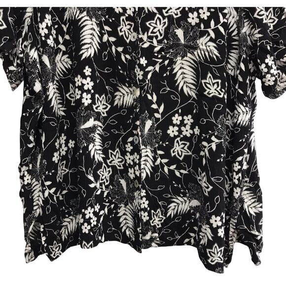 Anna Maxwell Top Womens 2X Petite Floral Black White - Picture 3 of 6